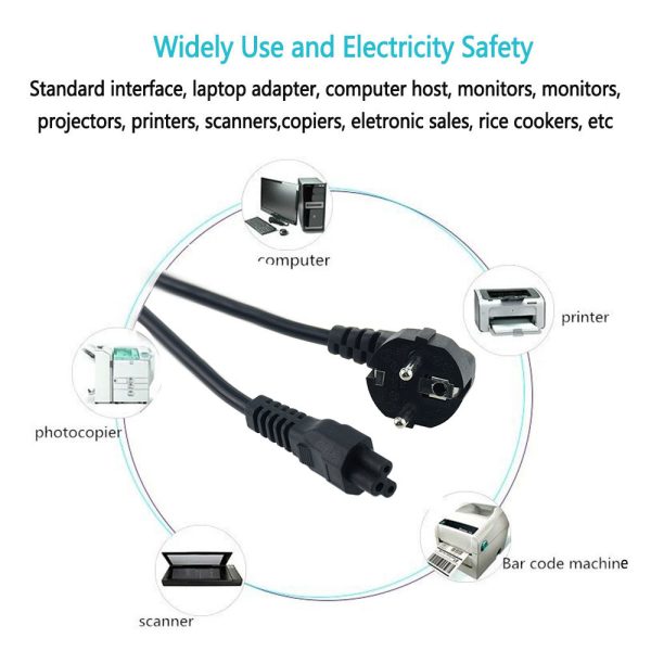 EU Plug 3 prong AC Power Cable - Image 5